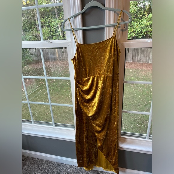 Saylor Draped Velvet Midi Dress - Picture 7 of 10